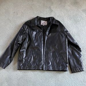 Steve & Barry's Dark Leather Military Jacket